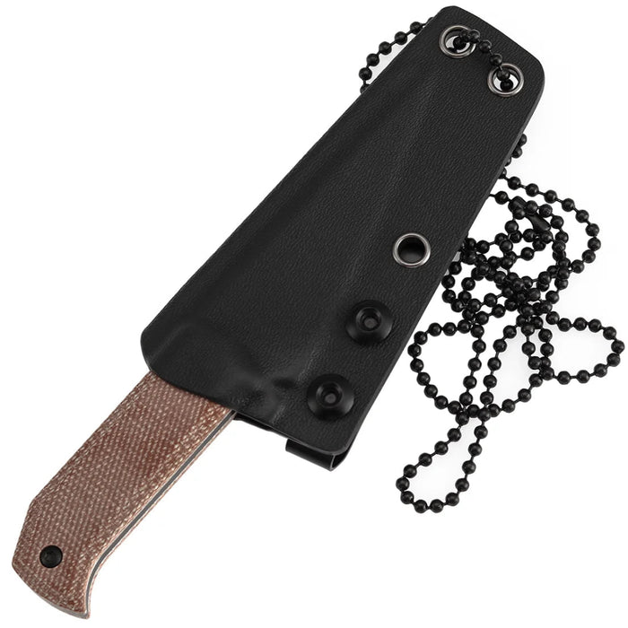 Tenable G020A2 ToothPik (14C28N, Modified Kiridashi, Blackwash, Brown Micarta) Fixed Blade Knife