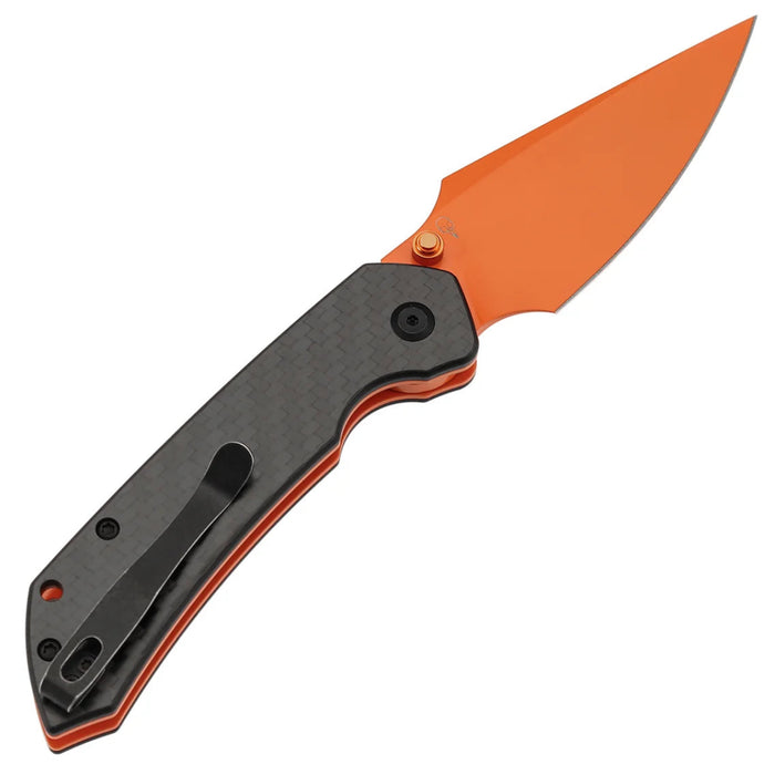 Tenable B1034H5 Fenrir (Nitro-V,  Harpoon, Orange Coated, Twill Carbon Fiber) Folding Knife