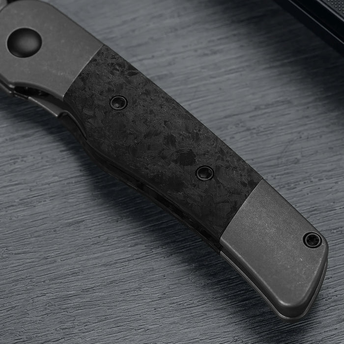 Kizer Ki3685A1 Coywolf (Damascus, Acid-Washed, Drop Point, Titanium/Carbon Fiber) Pocket Knife