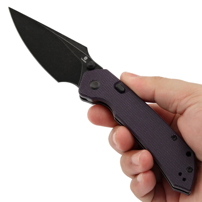 Tenable B1034H1 Fenrir (Nitro-V, Harpoon, Blackwashed, Micarta, Purple) Folding Knife