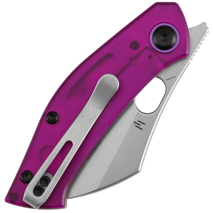 Tenable B2087A1 Osprey (Nitro-V, Recurved Hawkbill, Stonewashed, Purple PC) Pocket Knife