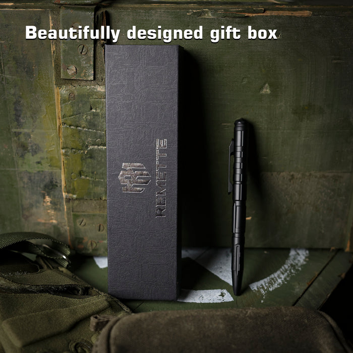 REMETTE RT-TP1E Tactical Slide Click Pen (Black Titanium, Glassbreaker) Tactical Pen