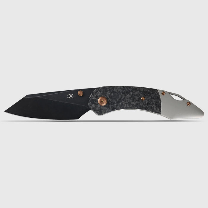 Kansept K1151A1 K9 (CPM S35VN, Blackwash, Modified Wharncliffe, Shred Carbon Fiber & Plain Titanium) Folding Knife
