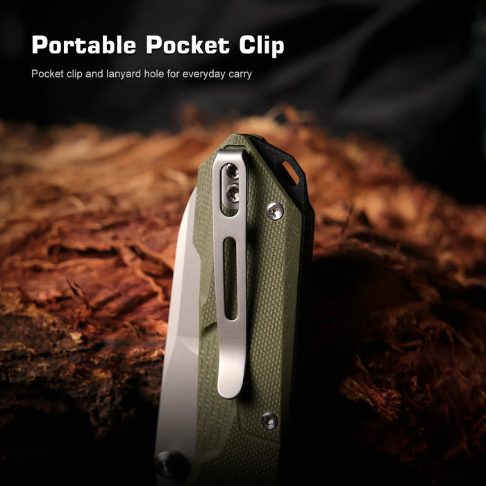 REMETTE RTCO-GM Cosmic (14C28N, Drop Point, Ceramic Sandblasting Effect, G10, OD Green) Pocket Knife