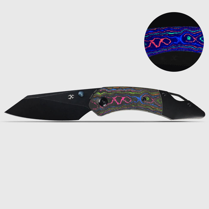 Kansept K1151A3 K9 (CPM S35VN, Modified Wharncliffe, Blackwash, 80S Camo Carbon & Blackwash Titanium) Folding Knife