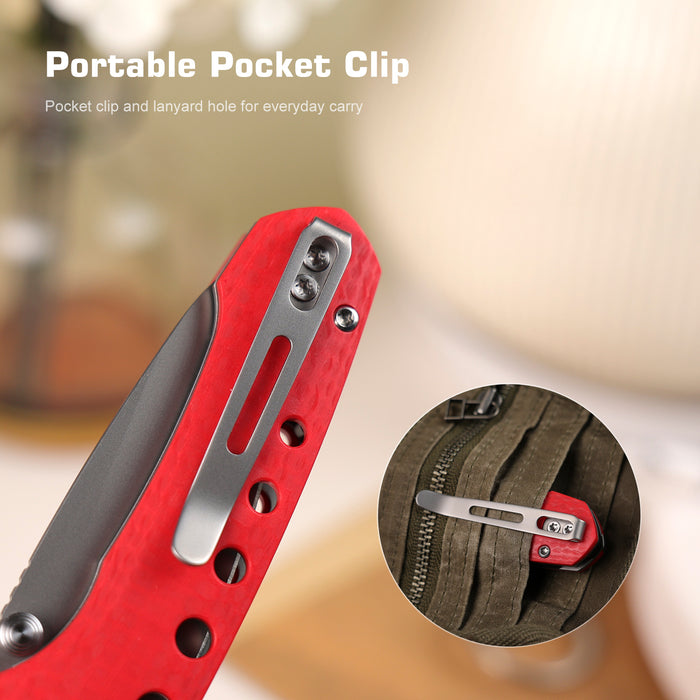 REMETTE RT-BEE-R (14C28N, Sheepsfoot, Sand Blasted, G10, Red) Pocket Knife