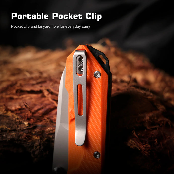 REMETTE RTCO-GO Cosmic (14C28N, Drop Point, Ceramic Sandblasting Effect, G10, Orange) Pocket Knife
