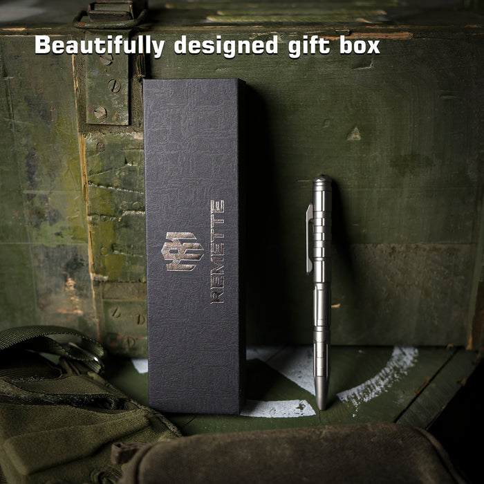 REMETTE RT-TP1A Tactical Slide Click Pen (Gray Titanium, Glassbreaker) Tactical Pen
