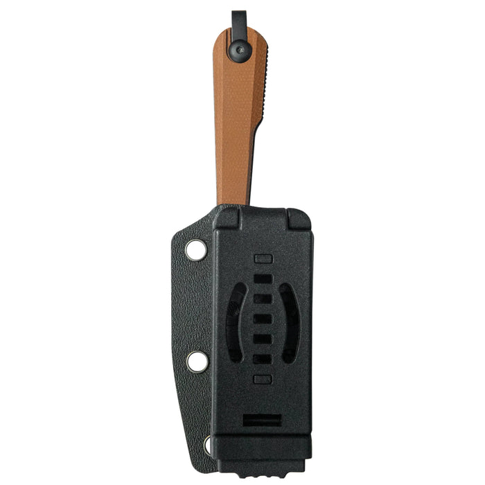 Kubey KU452C YAG (14C28N, Wharncliffe, Blackwash, Brown Micarta, Kydex Sheath) Fixed Blade Knife