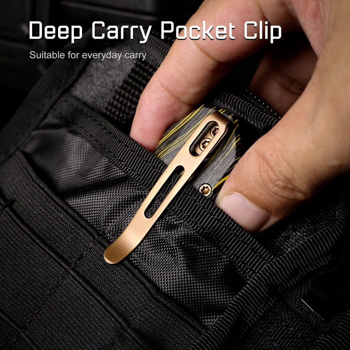 REMETTE RNGC9 RT-Rhino (14C28N, Copper TiNi, Drop Point, G10, Yellow/Black) Folding Knife