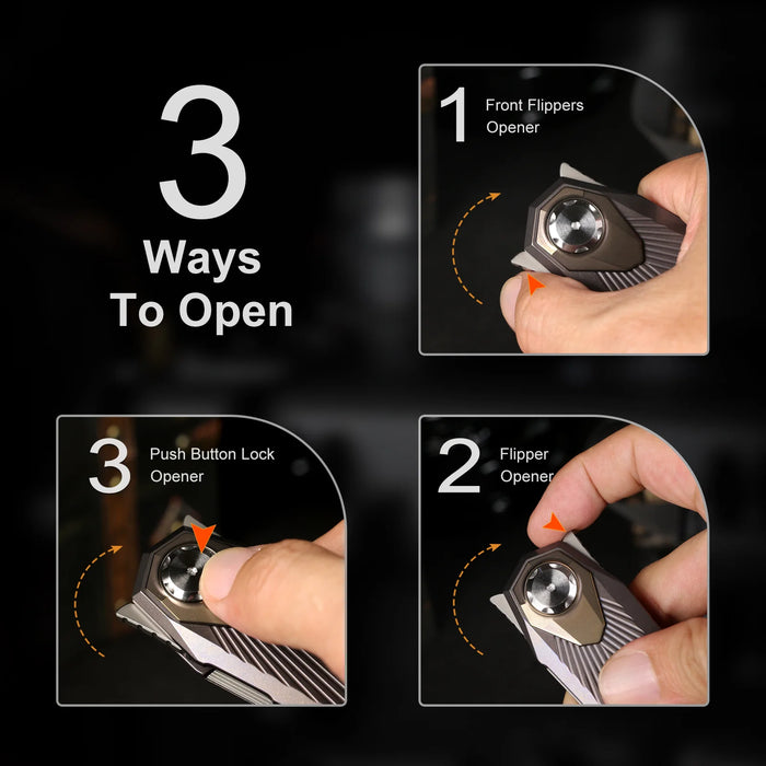 Remette RTIP-G RT-Infinite Power (M390, Bead Blasted, Dagger, Titanium) Pocket Knife