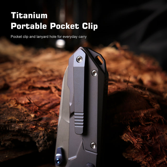 Remette RTCO-TB Cosmic (M390, Drop Point, Bead Blasted, Titanium, Button Liner Lock) Pocket Knife