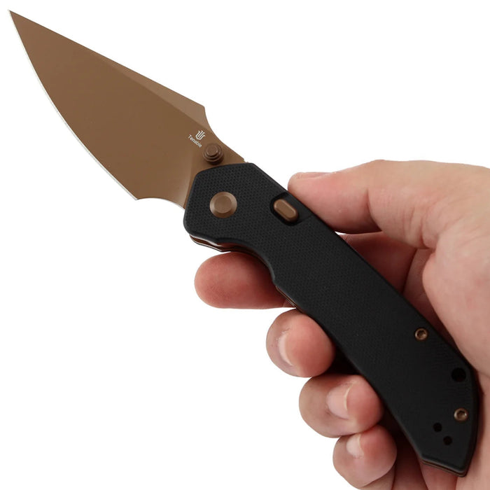 Tenable B1034H3 Fenrir (Nitro-V, Harpoon, Blackwash, Rose Gold Coated, Black G10) Folding Knife