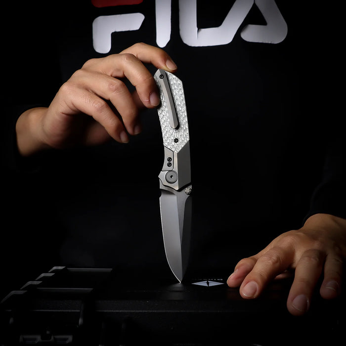 Remette RTPT-BD RT-Meteor (M390, Drop Point, DLC, Titanium) Pocket Knife