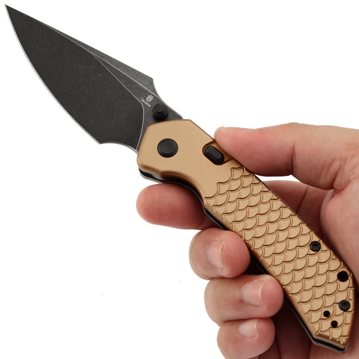 Tenable B1034H11 Fenrir (Nitro-V, Harpoon, Blackwashed, Bronze Aluminum with Fishscale Texture) Pokect Knife