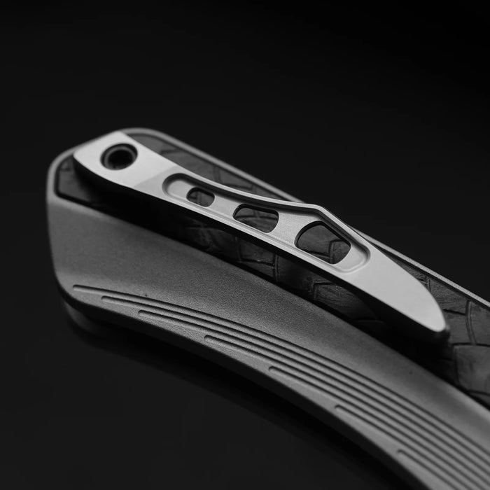 Kizer Ki4751A1 Draca (S45VN, Aluminum/Carbon Fiber, Stonewashed, Sheepsfoot) Pocket Knife