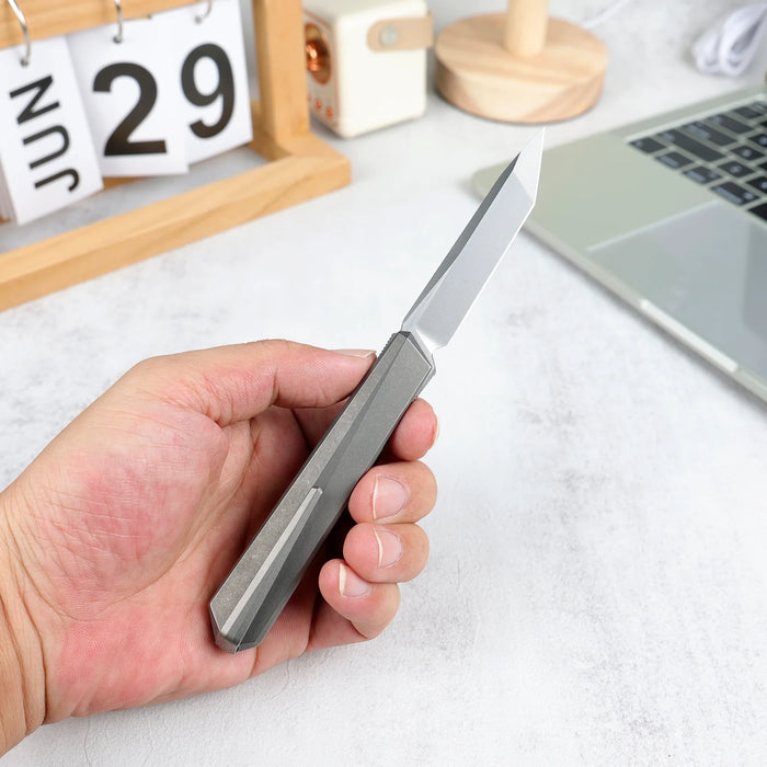 Remette EGA2 RT-ELIGO (M390, Tanto, Pearlescent, Titanium, Liner Lock) Pocket Knife