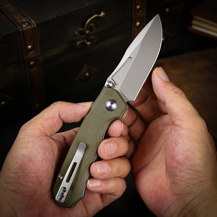 REMETTE RNGD2 RT-Rhino (D2, Drop Point, Sandblasted, G10, OD Green) Pocket Knife