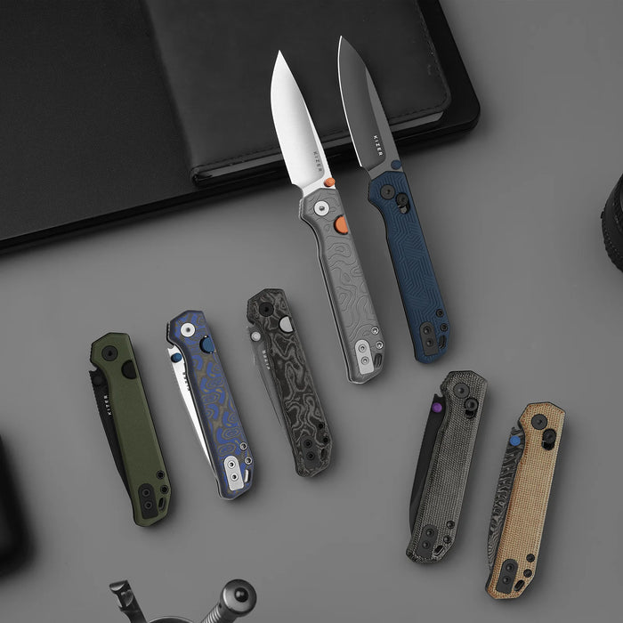 Kizer V3458.2CDA1 Begleiter 2.9 (BD1N, Drop Point, Black PVD, Norplex UltreX Micarta, Clutch Lock) Pocket Knife