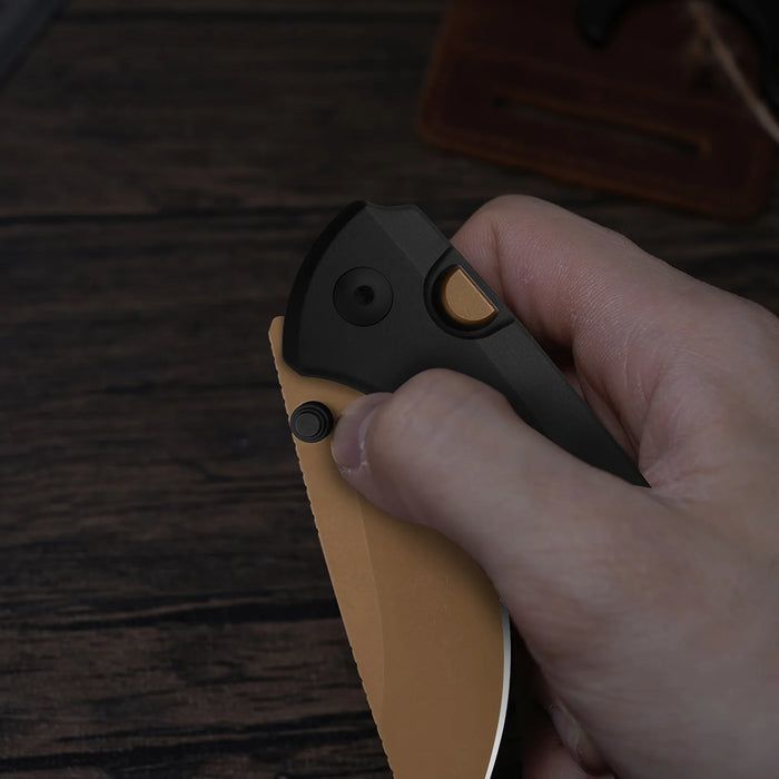 Kizer Ki3490.2BDA2 T1 BD (Elmax, Sunset Metal DLC, Titanium, Drop Point) Pocket Knife