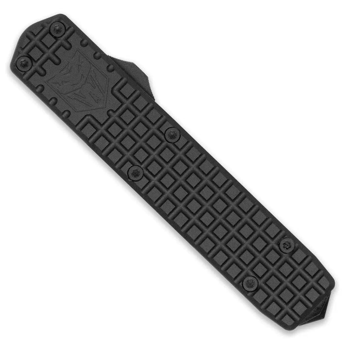 CobraTec CTSBM Black Mamba Small (D2, Drop Point, Black Titanium Coated, Black Aluminum, OTF) Automatic Pocket Knife