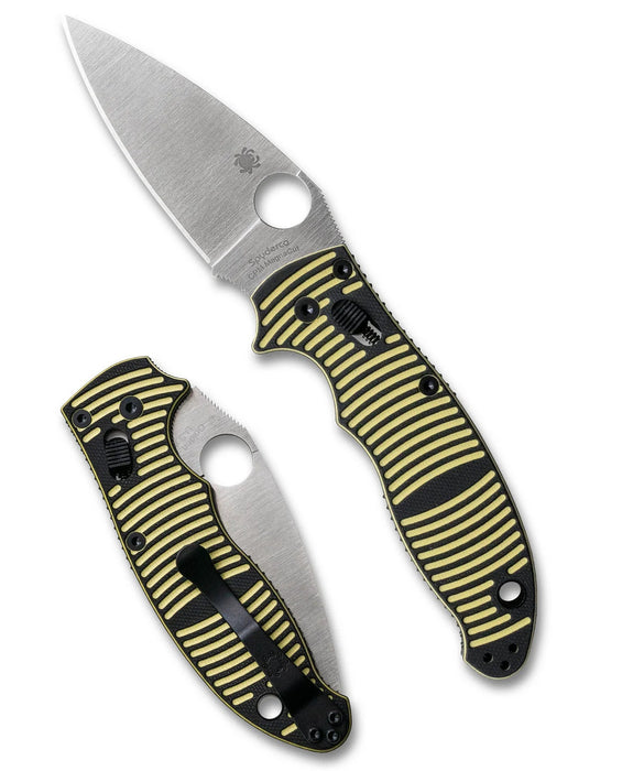 Spyderco C101GBKYLMCP2 Manix 2 Salt (CPM MagnaCut, Drop Point, Satin, Black/Yellow G10, Ball Bearing Lock) Pocket Knife