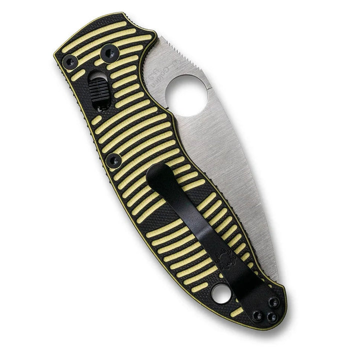 Spyderco C101GBKYLMCP2 Manix 2 Salt (CPM MagnaCut, Drop Point, Satin, Black/Yellow G10, Ball Bearing Lock) Pocket Knife