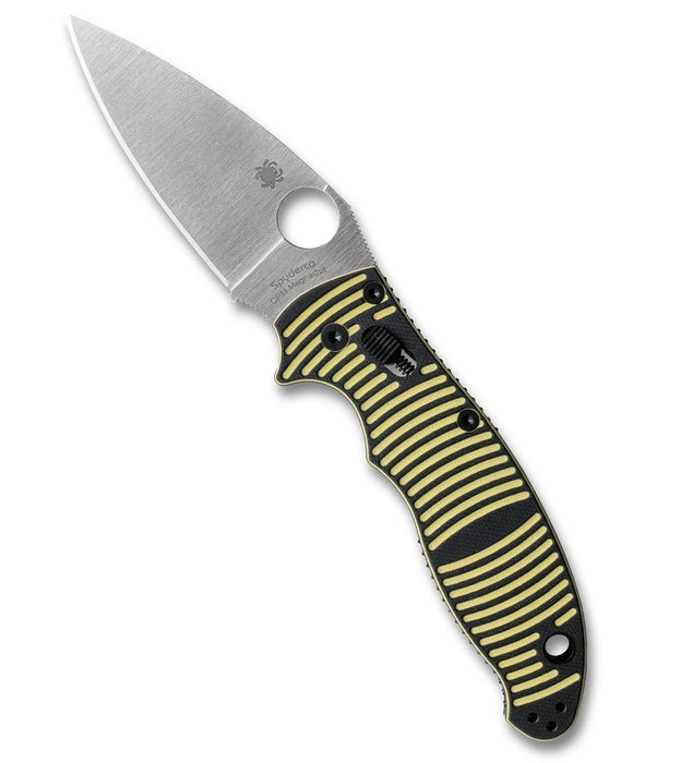 Spyderco C101GBKYLMCP2 Manix 2 Salt (CPM MagnaCut, Drop Point, Satin, Black/Yellow G10, Ball Bearing Lock) Pocket Knife