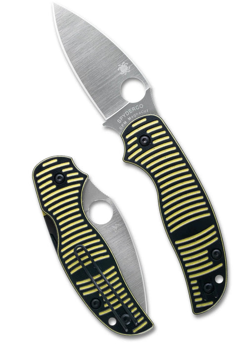 Spyderco C123GPBKYLMC Sage 5 Salt (CPM MagnaCut, Leaf, Satin, Black/Yellow G10, Compression Lock) Pocket Knife