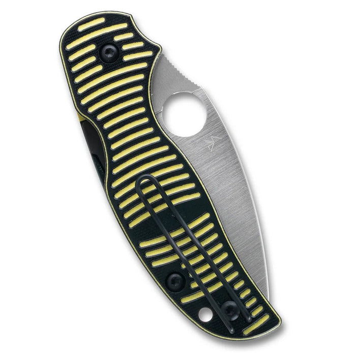 Spyderco C123GPBKYLMC Sage 5 Salt (CPM MagnaCut, Leaf, Satin, Black/Yellow G10, Compression Lock) Pocket Knife
