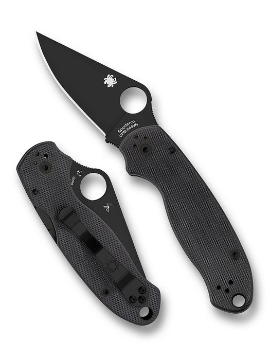 Spyderco C223GPBK Para 3 (CPM S45VN, Clip Point, DLC, Black G10, Compression Lock) Pocket Knife