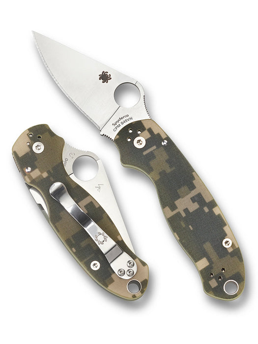 Spyderco C223GPCMO Para 3 (CPM S45VN, Clip Point, Satin, Black G10, Compression Lock, Camo) Pocket Knife
