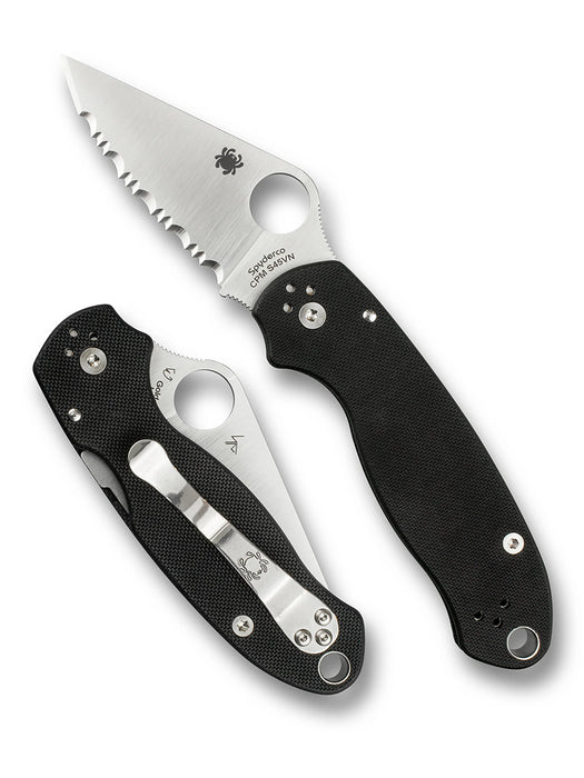 Spyderco C223GS Para 3 (CPM S45VN, Clip Point, Satin, Black G10, Compression Lock) Pocket Knife