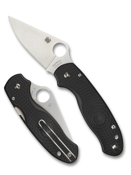 Spyderco C223PBK Para 3 (CTS BD1N, Satin, Clip Point, Black FRN, Compression Lock, PlainEdge) Lightweight Pocket Knife