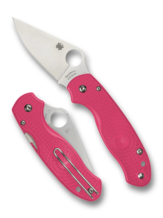 Spyderco C223PPN Para 3 (CTS BD1N, Clip Point, Satin, Pink FRN, Compression Lock) Lightweight Pocket Knife