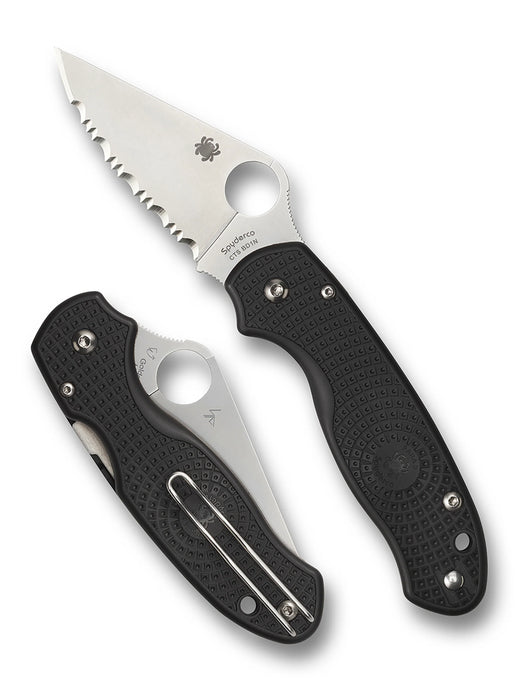 Spyderco C223SBK Para 3 (CTS BD1N, Clip Point, Black FRN, Compression Lock, SpyderEdge) Lightweight  Pocket Knife