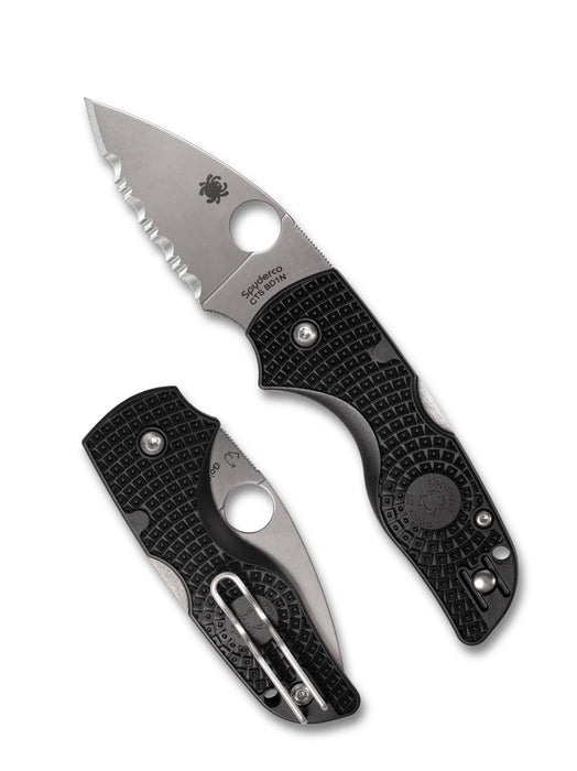 Spyderco C230SBK Lil' Native (CTS BD1N, Drop Point, Satin, Black FRN, Back Lock) Lightweight Pocket Knife