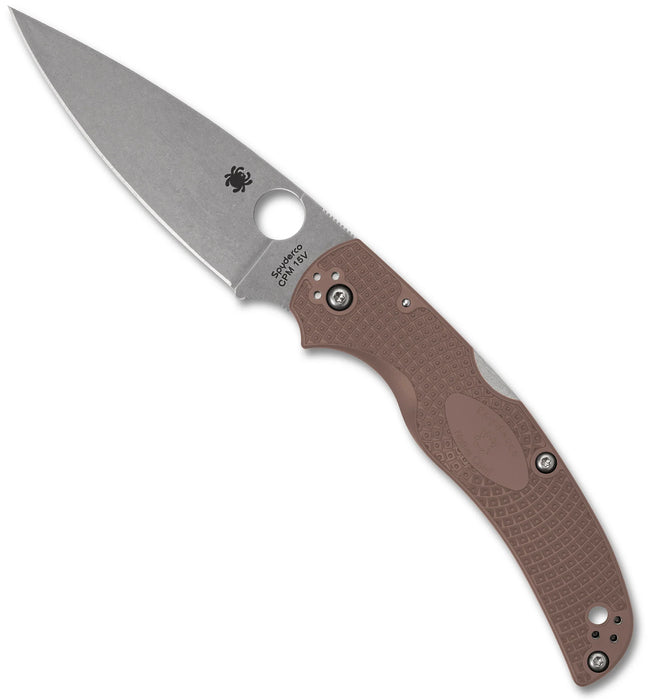 Spyderco C244PBN15V Native Chief (15V, Drop Point, Stonewashed, FRN, Lock Back) Sprint Run Lightweight Pocket Knife