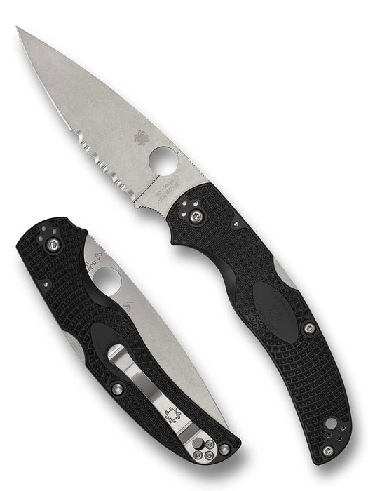 Spyderco C244PSBK Native Chief (CTS BD1N, Drop Point, Satin, Black FRN, Back Lock) Lightweight Pocket Knife