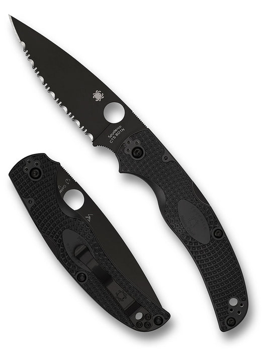 Spyderco C244SBBK Native Chief (CTS BD1N, Drop Point, Black DLC, Black FRN, Back Lock) Lightweight Pocket Knife