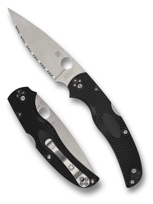 Spyderco C244SBK Native Chief (CTS BD1N, Drop Point, Satin, Black FRN, Back Lock) Lightweight Pocket Knife