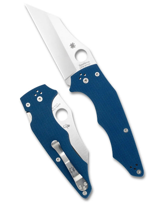 Spyderco C253GPCBL YoJumbo (CPM SPY27, Wharncliffe, Hollow, Blue G10, Compression Lock) Pocket Knife