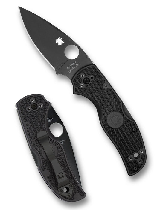 Spyderco C41PBBK5 Native 5 (CPM S30V, Drop Point, DLC, Black, FRN) Lightweight Pocket Knife
