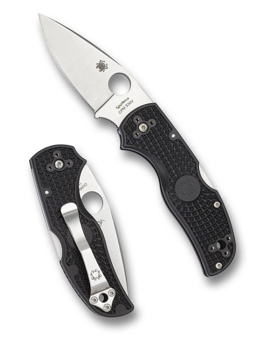 Spyderco C41PBK5 Native 5 (CPM S30V, Drop Point, Satin, PlainEdge, Black, FRN) Lightweight Pocket Knife