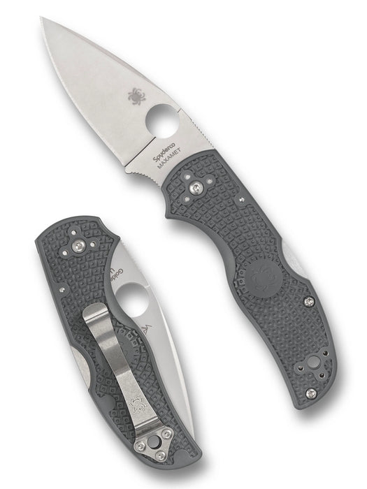 Spyderco C41PGY5 Native 5 (Maxamet, Drop Point, Satin, Gray, FRN) Lightweight Pocket Knife