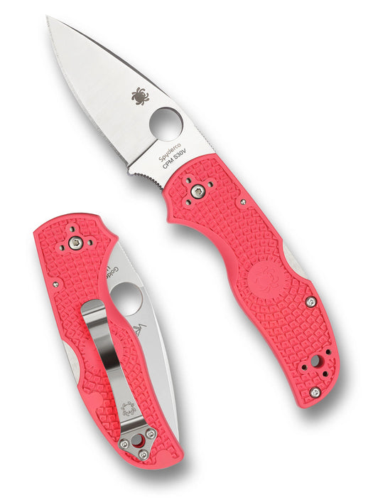 Spyderco C41PPN5 Native 5 (CPM S30V, Drop Point, Satin, PlainEdge, Pink, FRN) Lightweight Pocket Knife