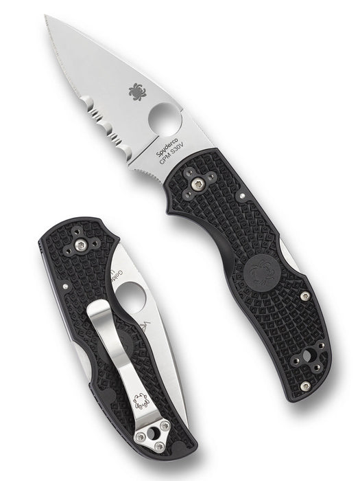 Spyderco C41PSBK5 Native 5 (CPM S30V, Drop Point, Satin, CombinationEdge, Black, FRN) Lightweight Pocket Knife