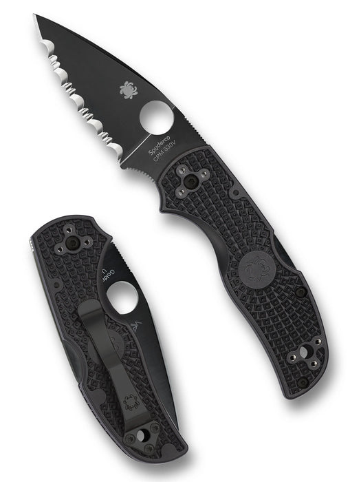 Spyderco C41SBBK5 Native 5 (CPM S30V, Drop Point, DLC. SpyderEdge, Black, FRN) Lightweight Pocket Knife