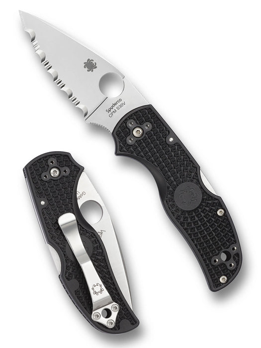 Spyderco C41SBK5 Native 5 (CPM S30V, Drop Point, Satin, SpyderEdge, Black, FRN) Lightweight Pocket Knife