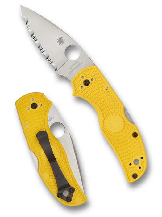 Spyderco C41SYL5 Native 5 Salt (CPM MagnaCut, Drop Point, Satin, Yellow, FRN) Lightweight Pocket Knife